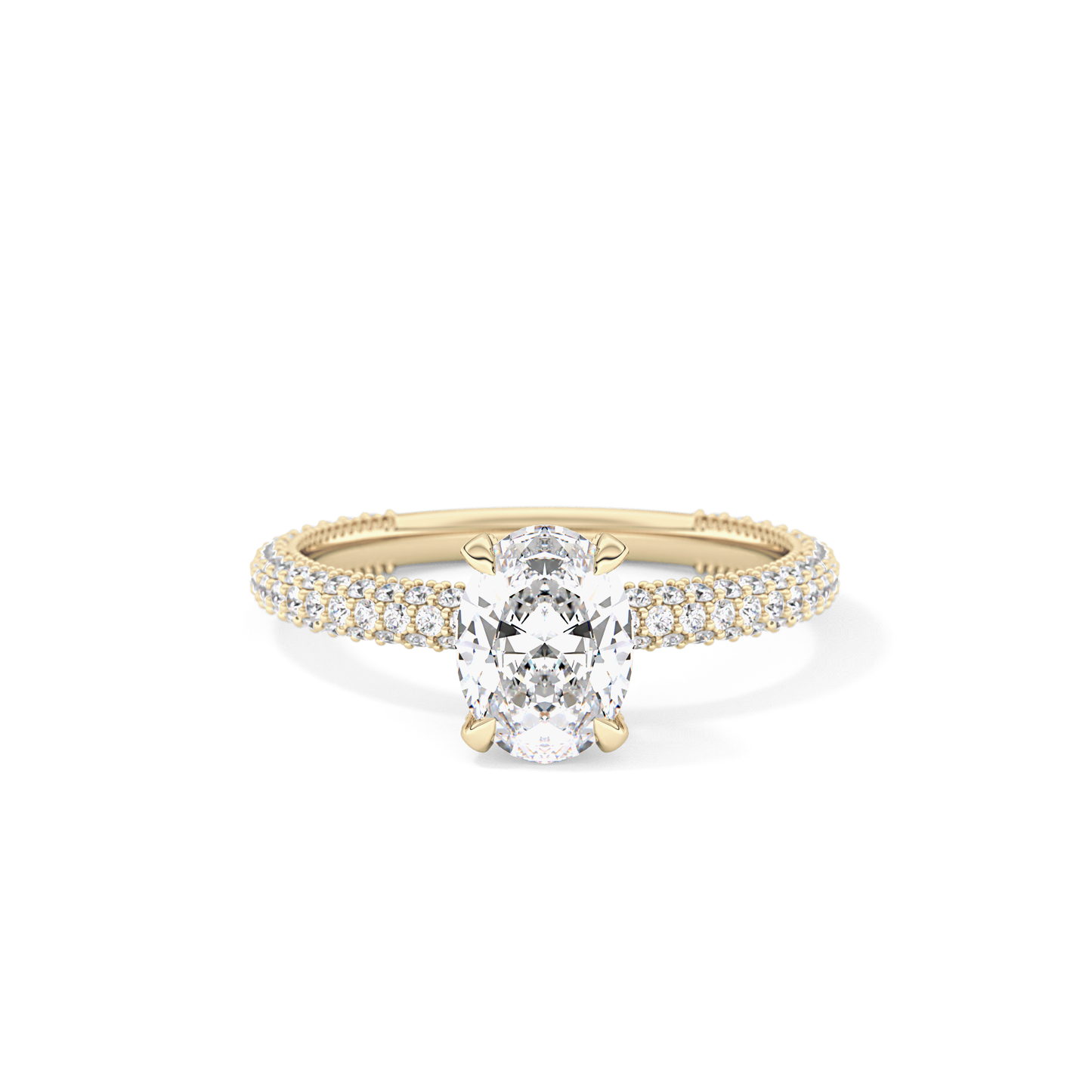 Oval Carat Hidden Halo & Pave Lab Grown Diamond Engagement Ring