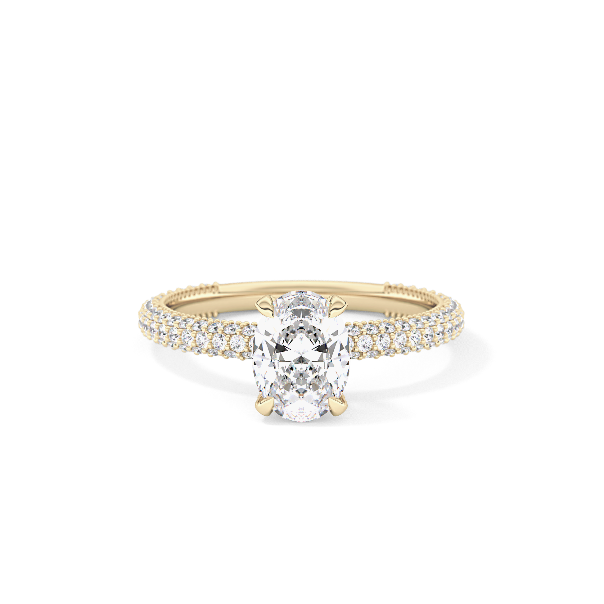 Oval Carat Hidden Halo & Pave Lab Grown Diamond Engagement Ring