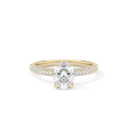 Oval Carat Hidden Halo & Pave Lab Grown Diamond Engagement Ring