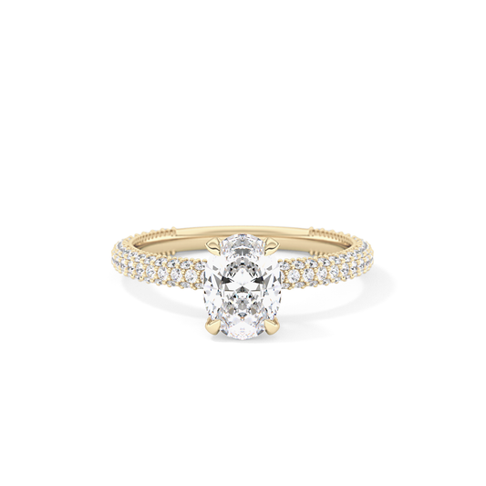 Oval Carat Hidden Halo & Pave Lab Grown Diamond Engagement Ring