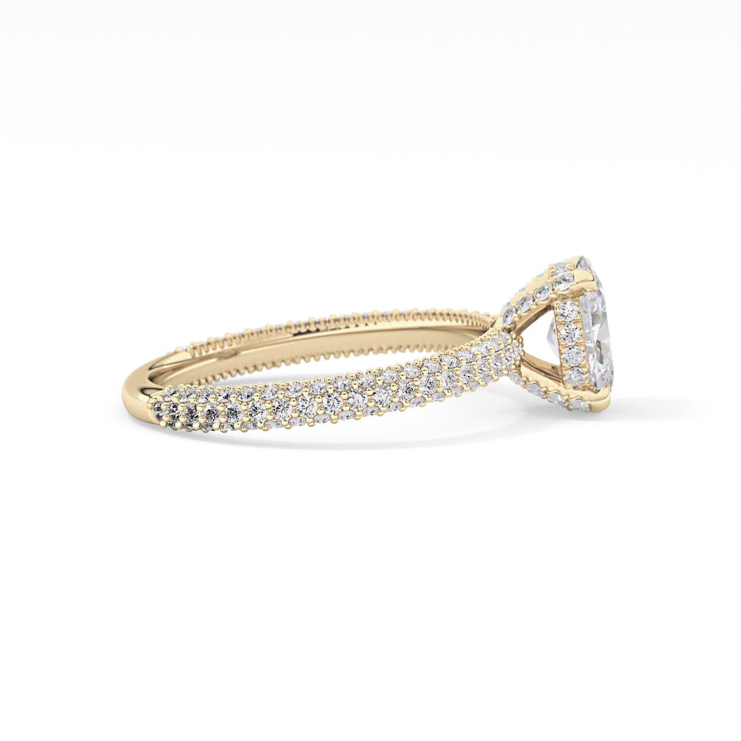 Oval Carat Hidden Halo & Pave Lab Grown Diamond Engagement Ring