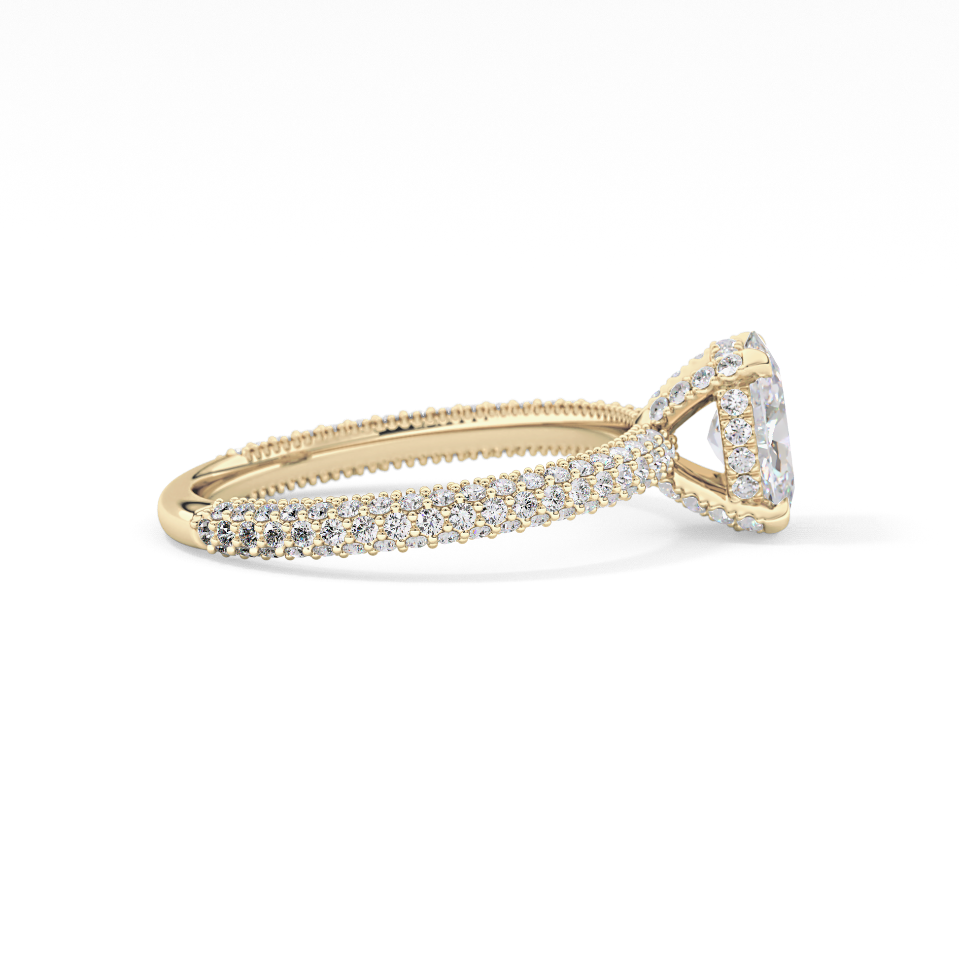 Oval Carat Hidden Halo & Pave Lab Grown Diamond Engagement Ring