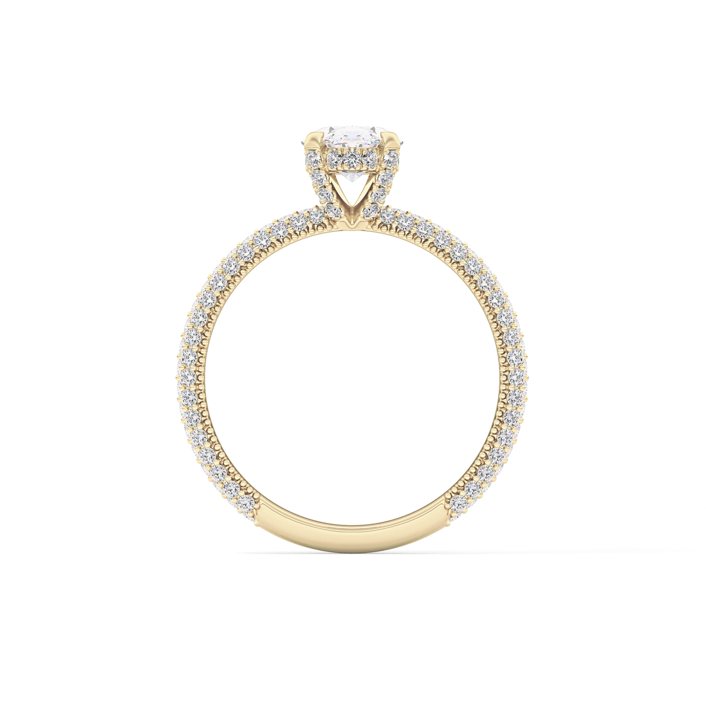 Oval Carat Hidden Halo & Pave Lab Grown Diamond Engagement Ring