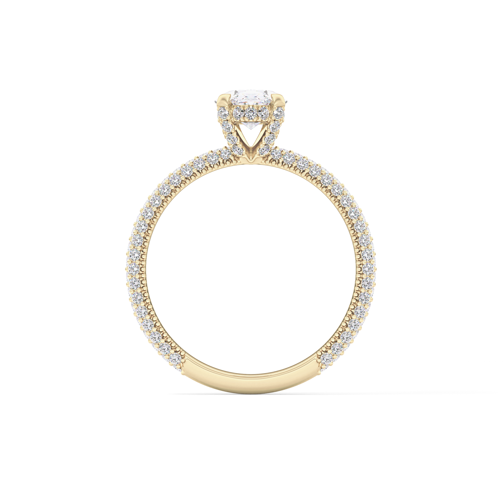 Oval Carat Hidden Halo & Pave Lab Grown Diamond Engagement Ring