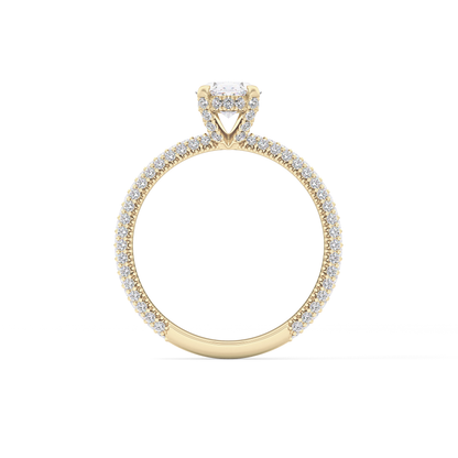 Oval Carat Hidden Halo & Pave Lab Grown Diamond Engagement Ring