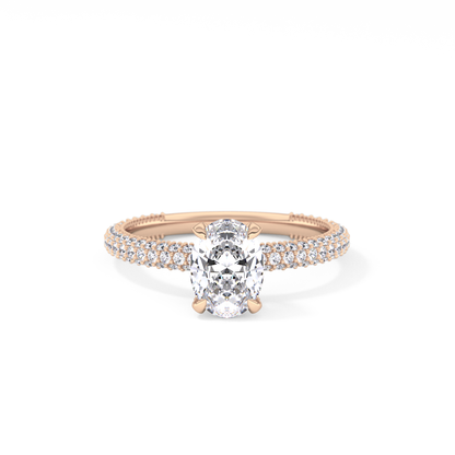 Oval Carat Hidden Halo & Pave Lab Grown Diamond Engagement Ring