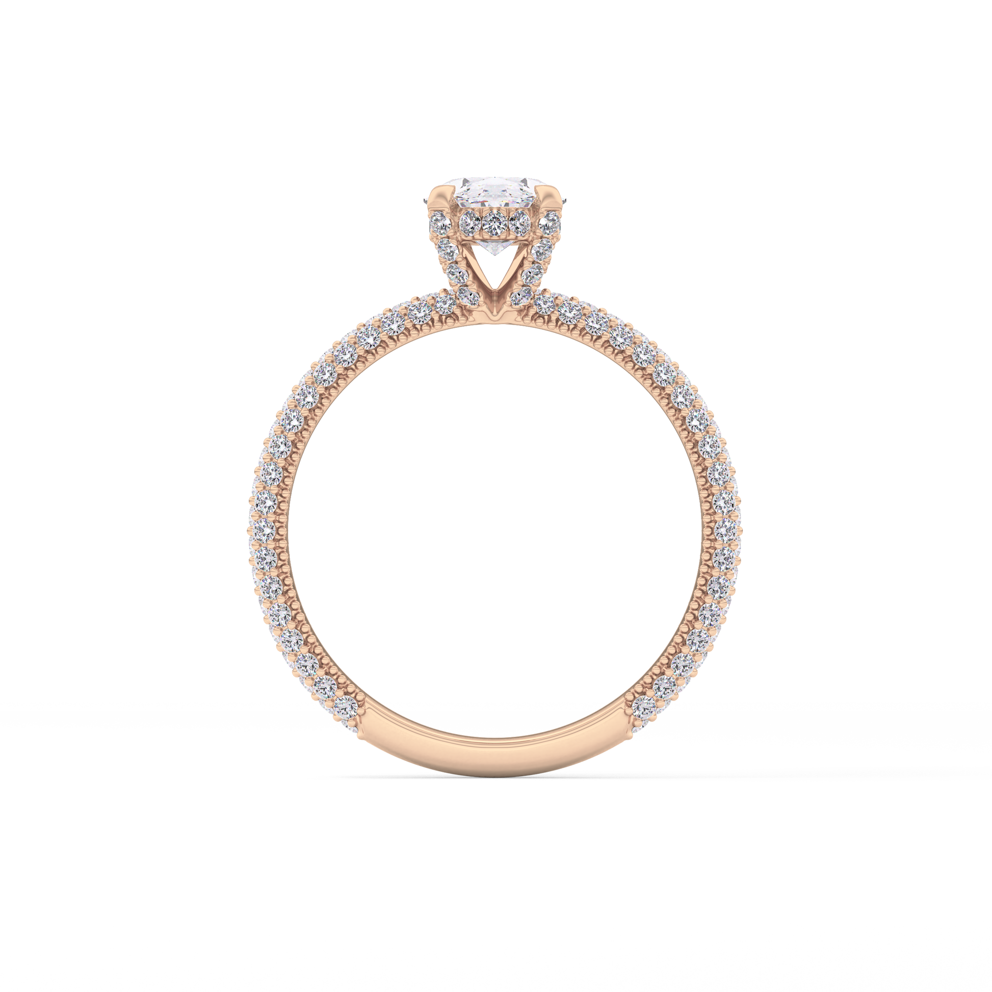 Oval Carat Hidden Halo & Pave Lab Grown Diamond Engagement Ring