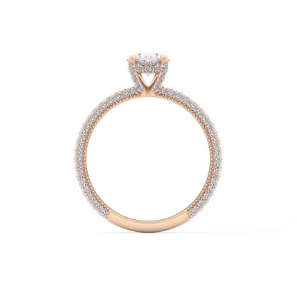 Oval Carat Hidden Halo & Pave Lab Grown Diamond Engagement Ring