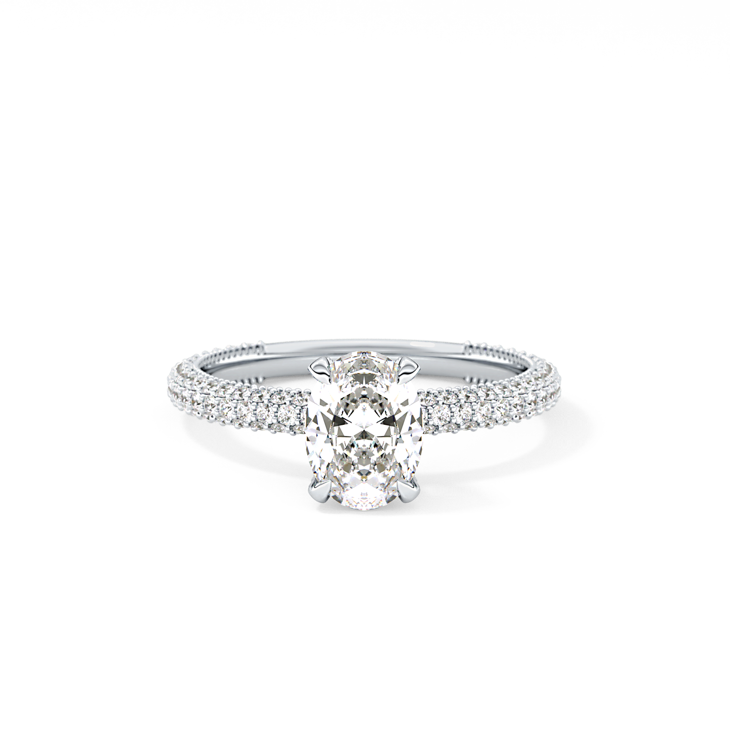 Oval Carat Hidden Halo & Pave Lab Grown Diamond Engagement Ring