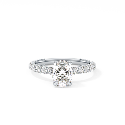 Oval Carat Hidden Halo & Pave Lab Grown Diamond Engagement Ring