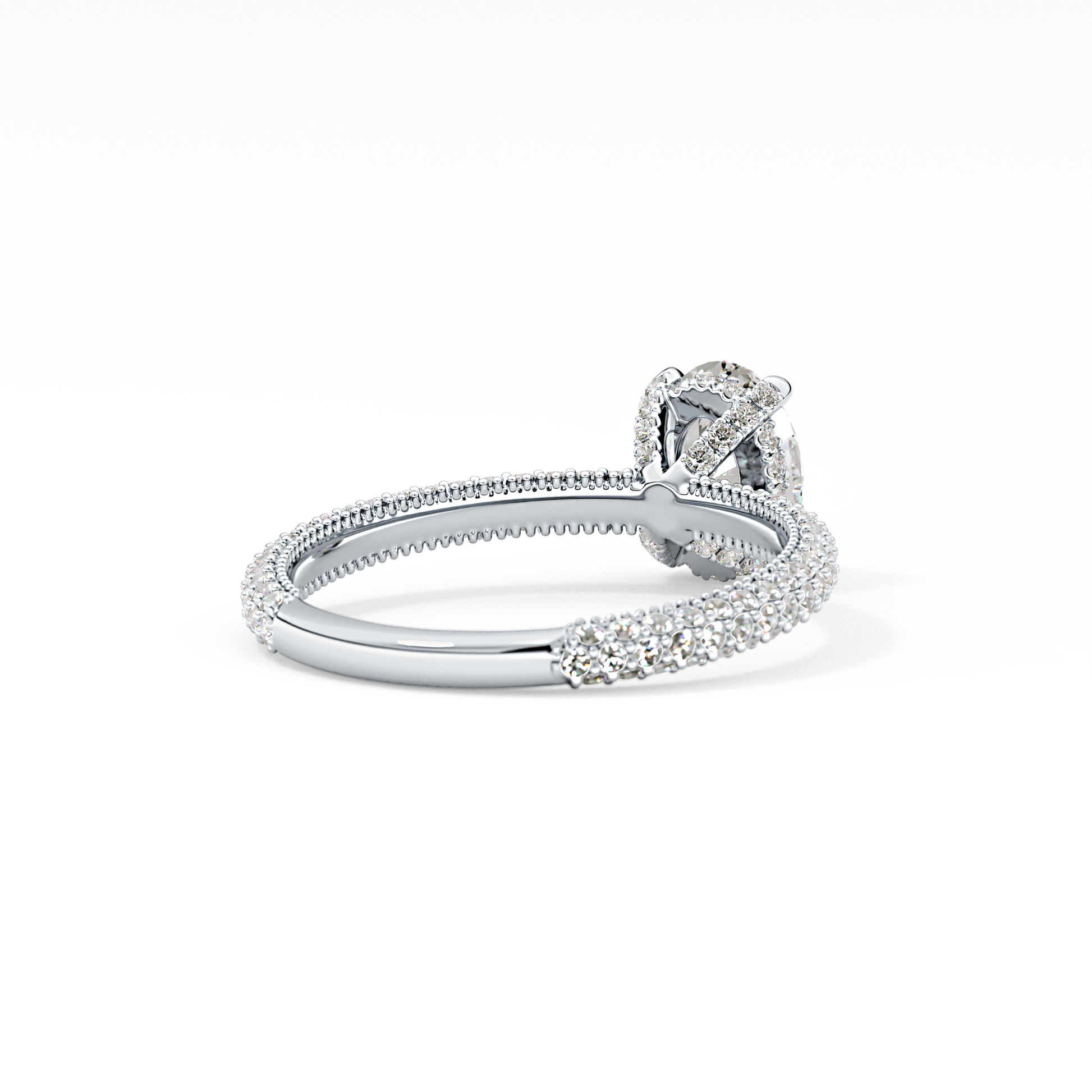 Oval Carat Hidden Halo & Pave Lab Grown Diamond Engagement Ring
