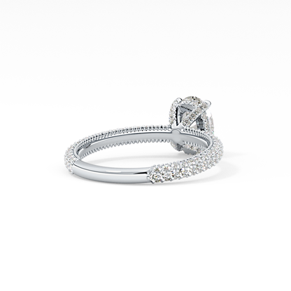 Oval Carat Hidden Halo & Pave Lab Grown Diamond Engagement Ring