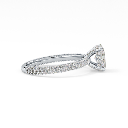 Oval Carat Hidden Halo & Pave Lab Grown Diamond Engagement Ring