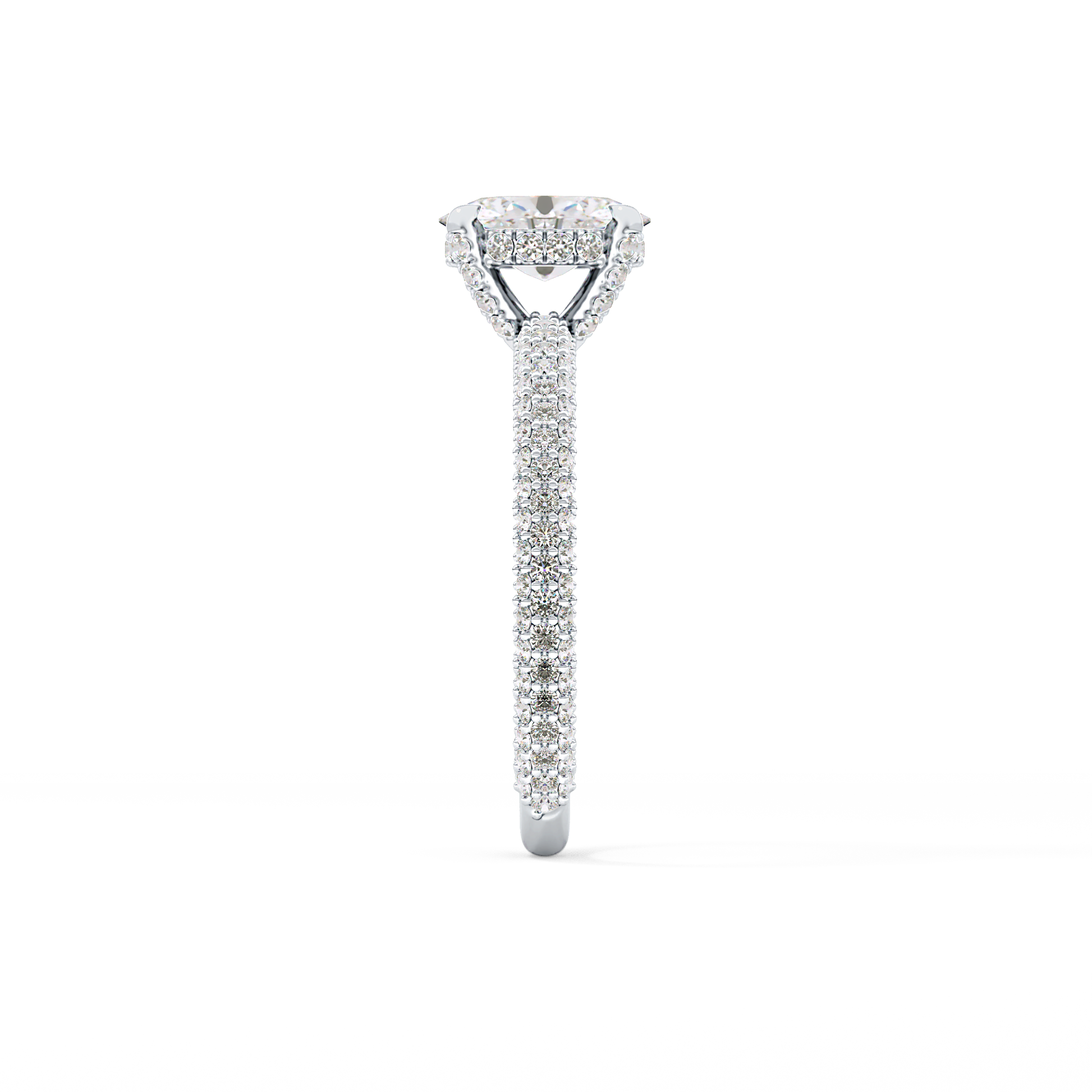Oval Carat Hidden Halo & Pave Lab Grown Diamond Engagement Ring