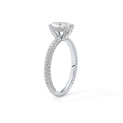 Oval Carat Hidden Halo & Pave Lab Grown Diamond Engagement Ring