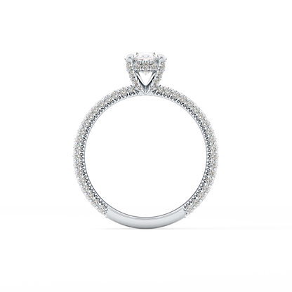 Oval Carat Hidden Halo & Pave Lab Grown Diamond Engagement Ring