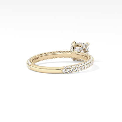 Cushion Hidden Halo & Pave Lab Grown Diamond Engagement Ring