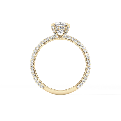 Cushion Hidden Halo & Pave Lab Grown Diamond Engagement Ring