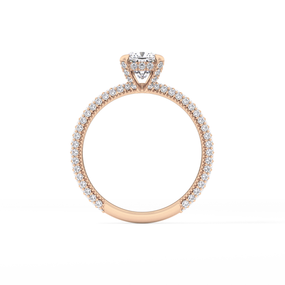 Cushion Hidden Halo & Pave Lab Grown Diamond Engagement Ring