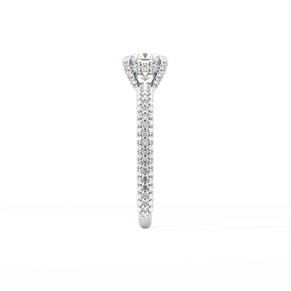 Cushion Hidden Halo & Pave Lab Grown Diamond Engagement Ring