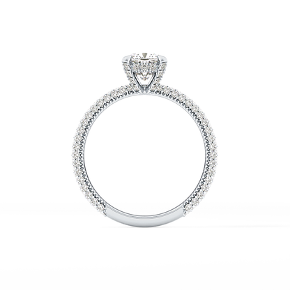 Cushion Hidden Halo & Pave Lab Grown Diamond Engagement Ring
