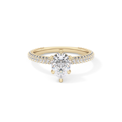 Pear Carat Hidden Halo & Pave Lab Grown Diamond Engagement Ring