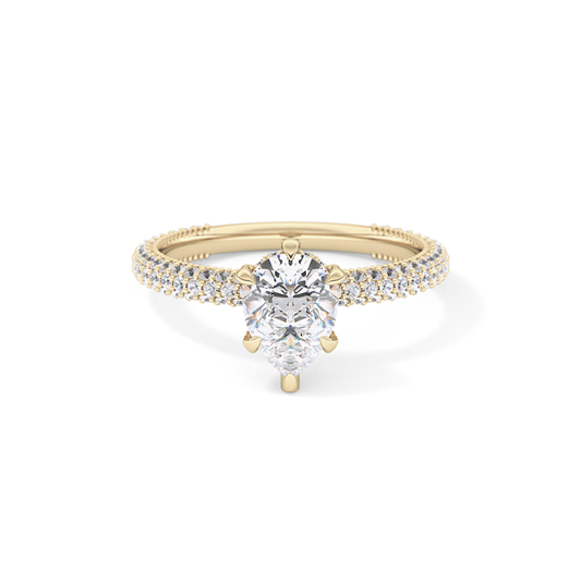 Pear Carat Hidden Halo & Pave Lab Grown Diamond Engagement Ring
