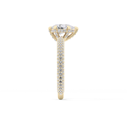 Pear Carat Hidden Halo & Pave Lab Grown Diamond Engagement Ring