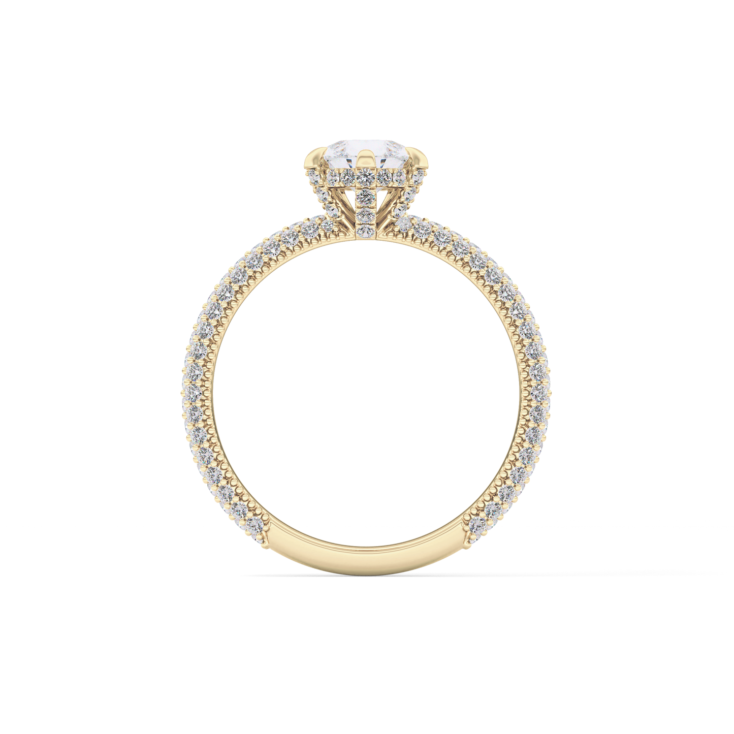 Pear Carat Hidden Halo & Pave Lab Grown Diamond Engagement Ring