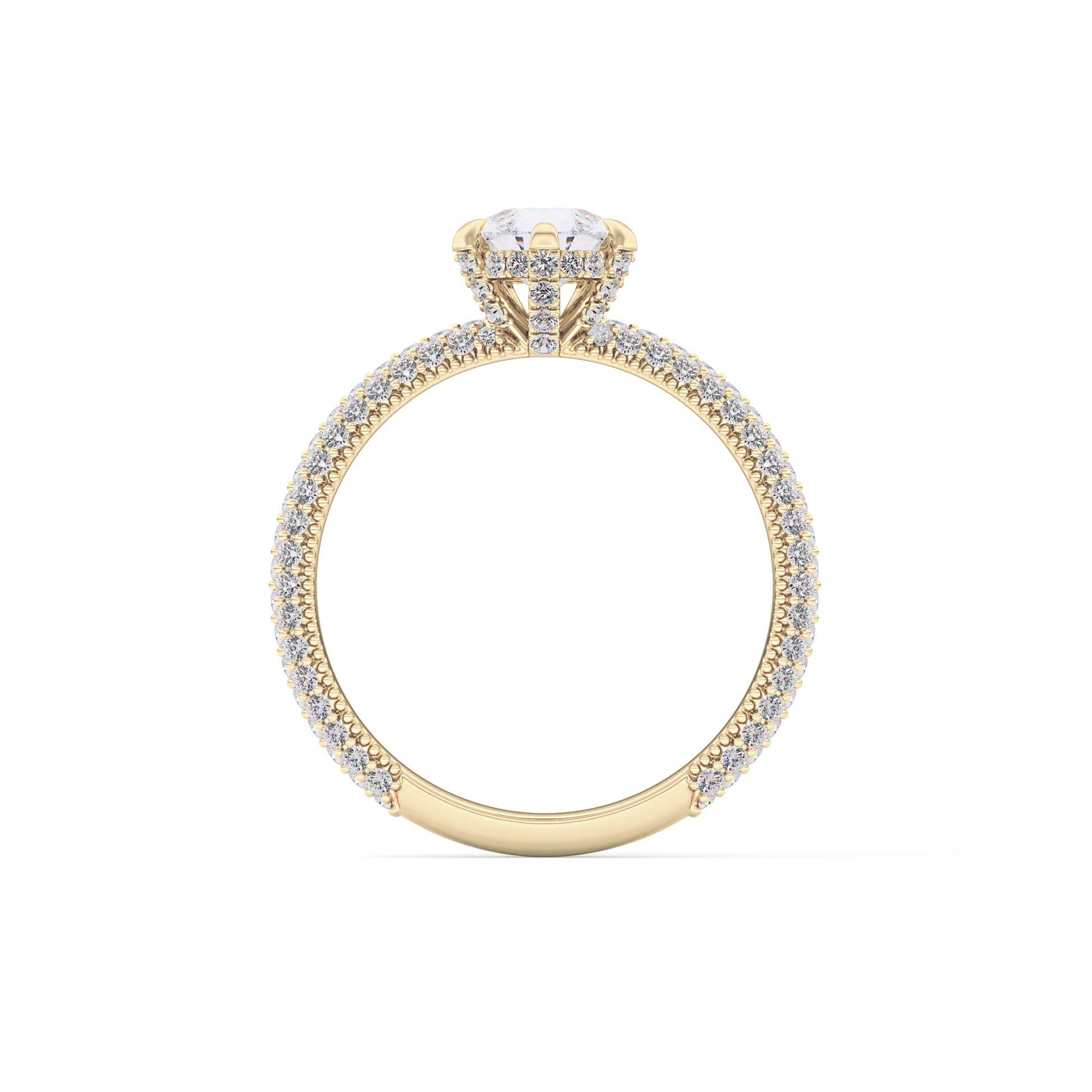 Pear Carat Hidden Halo & Pave Lab Grown Diamond Engagement Ring