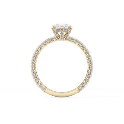 Pear Carat Hidden Halo & Pave Lab Grown Diamond Engagement Ring