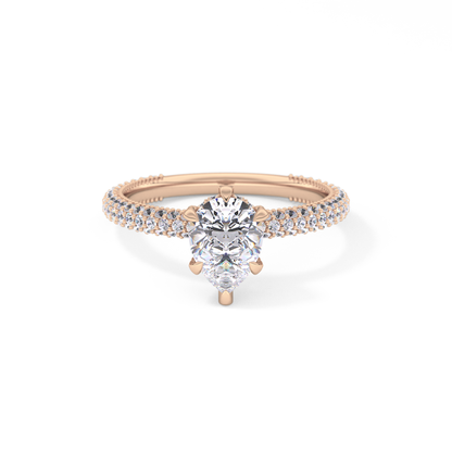 Pear Carat Hidden Halo & Pave Lab Grown Diamond Engagement Ring