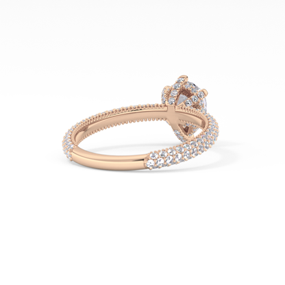 Pear Carat Hidden Halo & Pave Lab Grown Diamond Engagement Ring