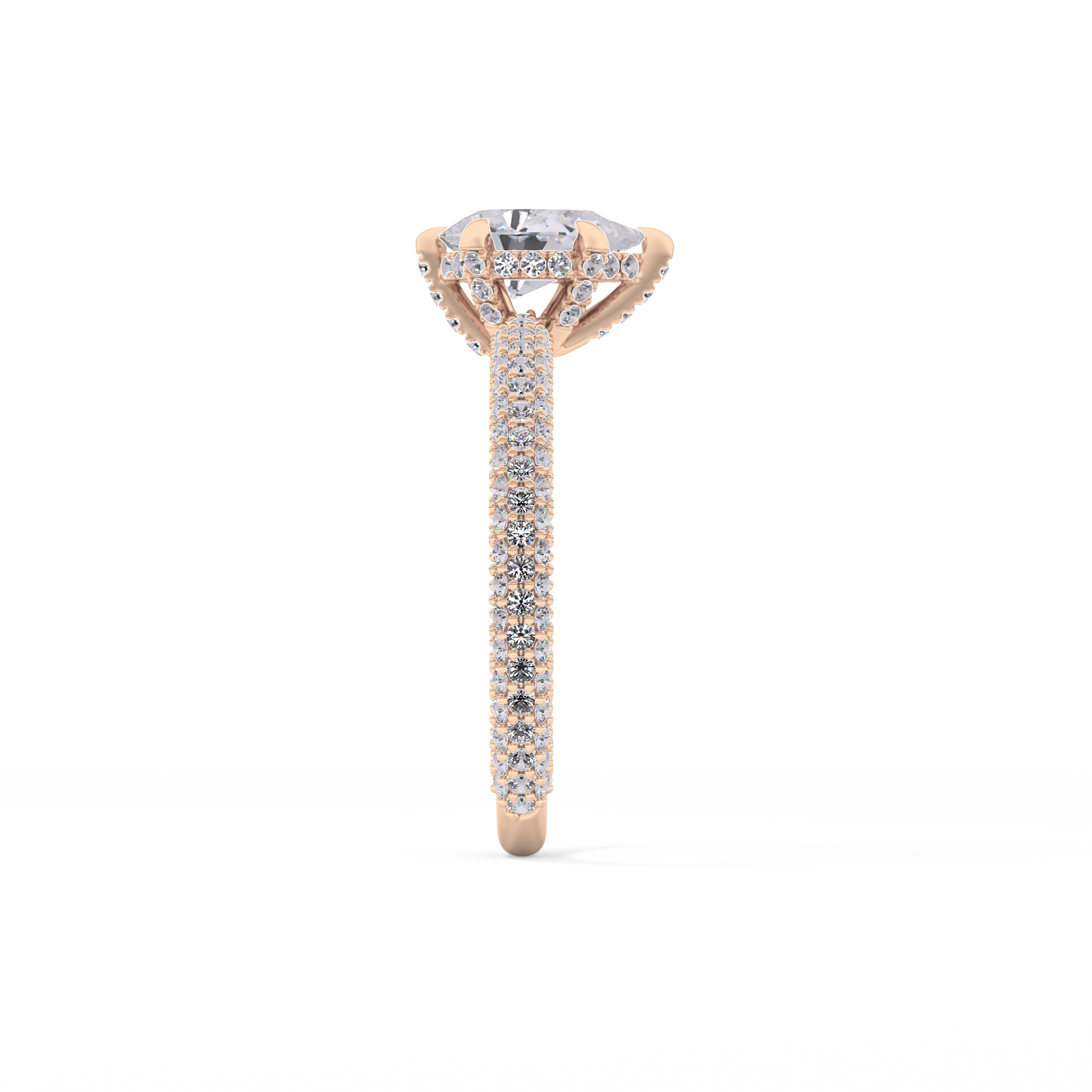 Pear Carat Hidden Halo & Pave Lab Grown Diamond Engagement Ring