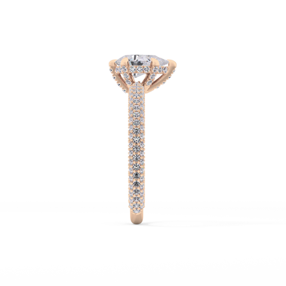 Pear Carat Hidden Halo & Pave Lab Grown Diamond Engagement Ring