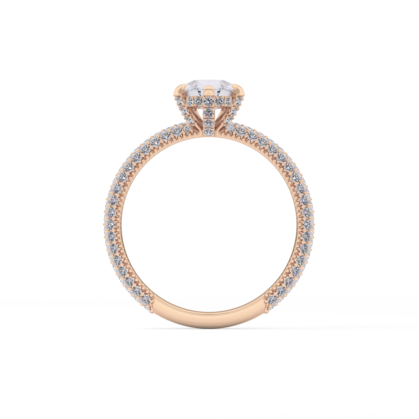 Pear Carat Hidden Halo & Pave Lab Grown Diamond Engagement Ring