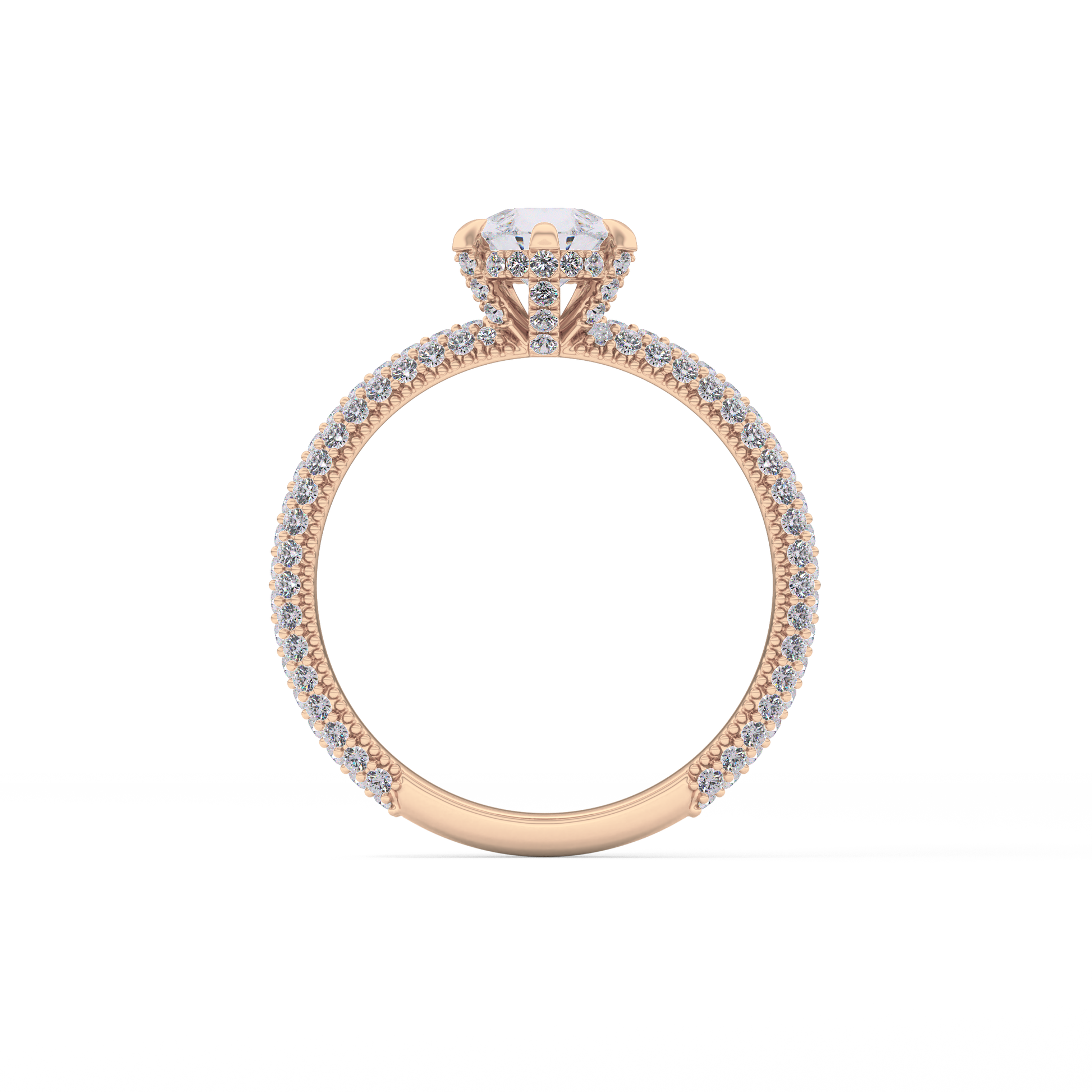 Pear Carat Hidden Halo & Pave Lab Grown Diamond Engagement Ring