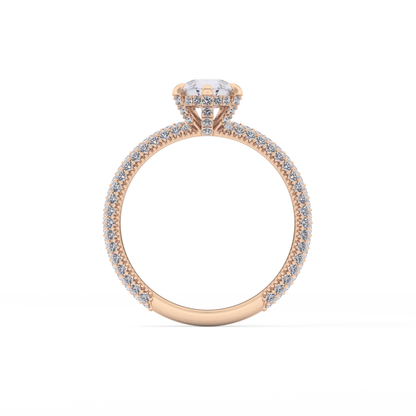 Pear Carat Hidden Halo & Pave Lab Grown Diamond Engagement Ring
