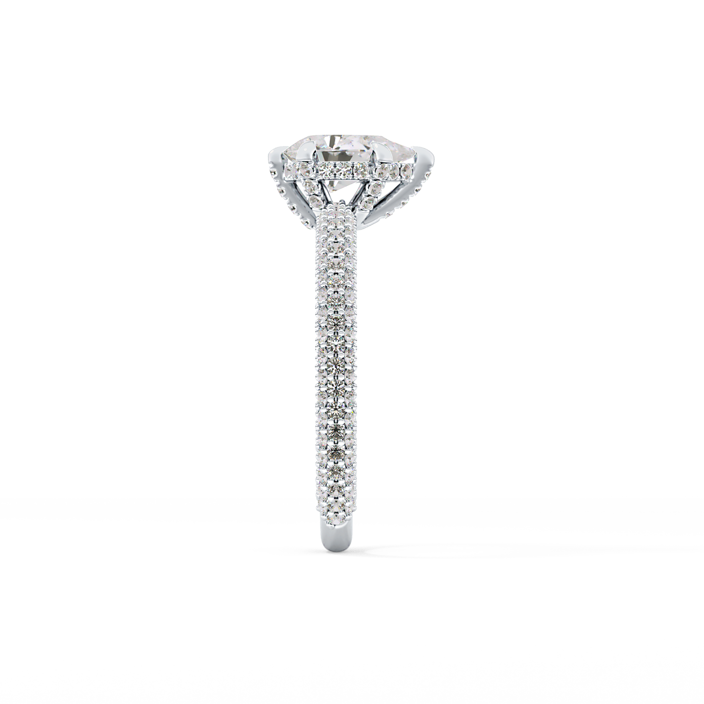 Pear Carat Hidden Halo & Pave Lab Grown Diamond Engagement Ring