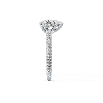 Pear Carat Hidden Halo & Pave Lab Grown Diamond Engagement Ring