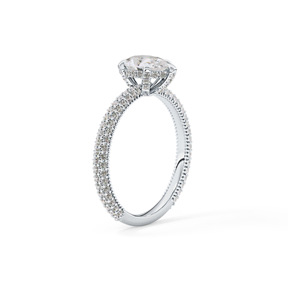 Pear Carat Hidden Halo & Pave Lab Grown Diamond Engagement Ring