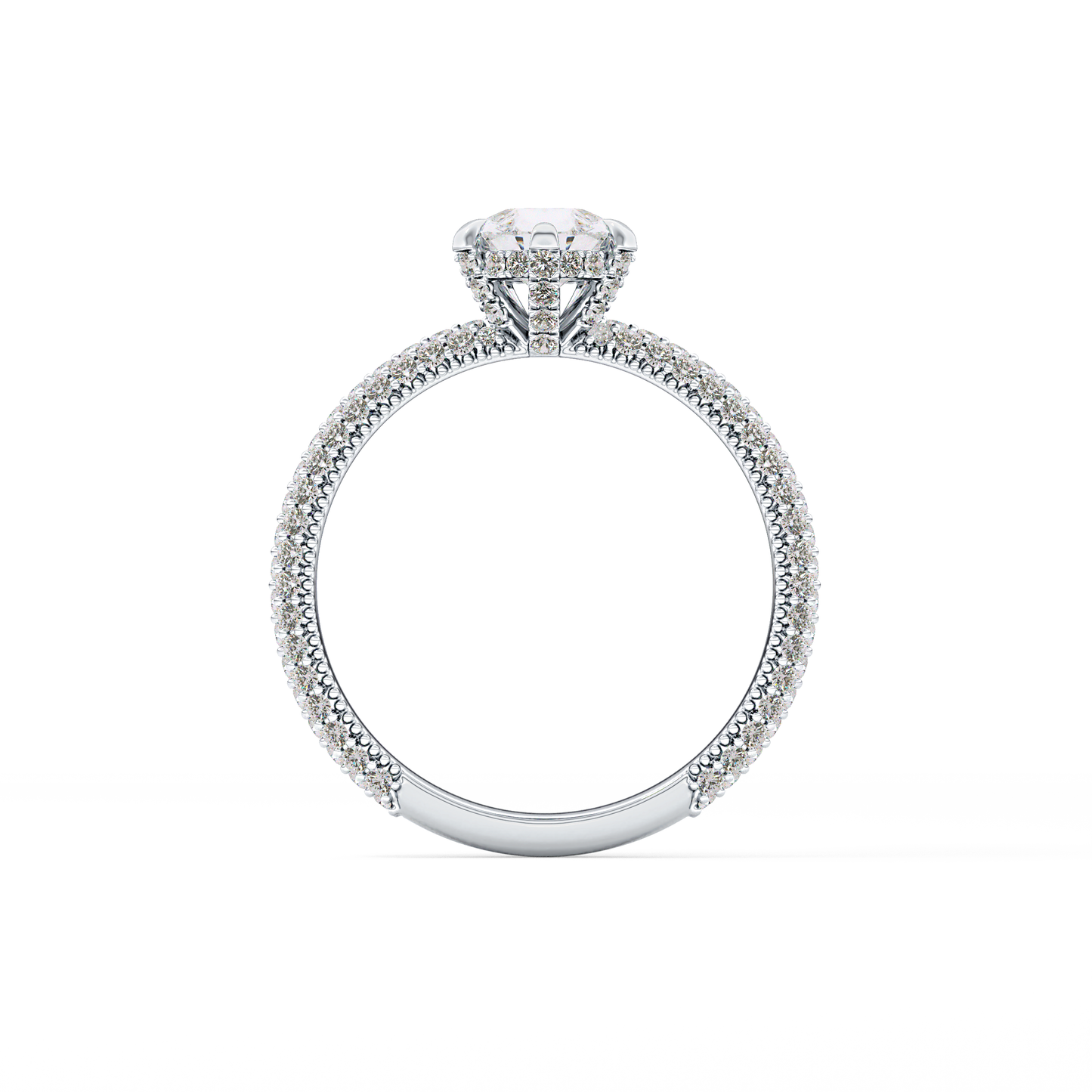 Pear Carat Hidden Halo & Pave Lab Grown Diamond Engagement Ring