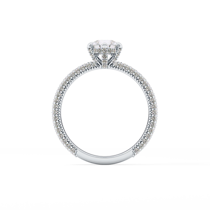 Pear Carat Hidden Halo & Pave Lab Grown Diamond Engagement Ring