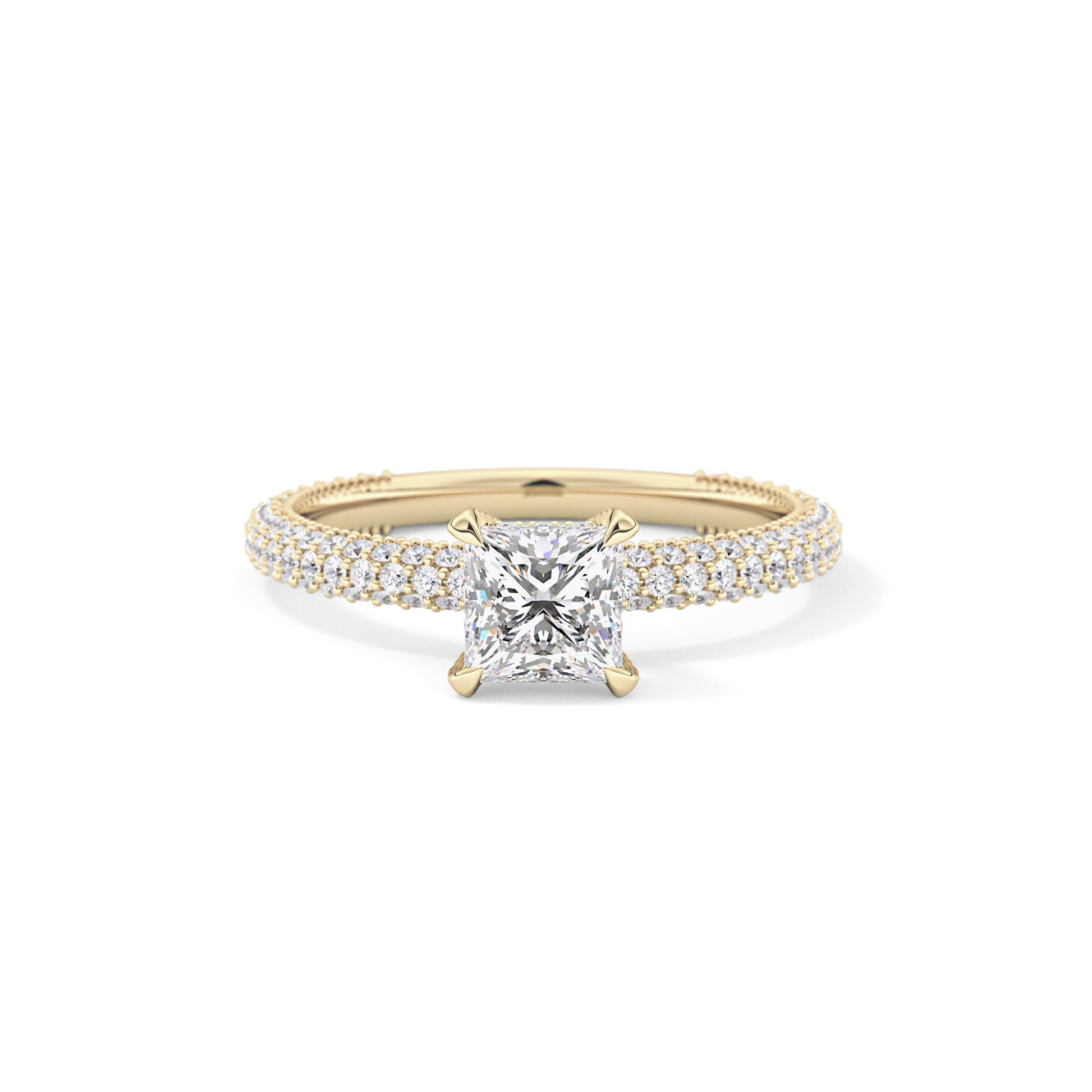 Princess Hidden Halo & Pave Lab Grown Diamond Engagement Ring