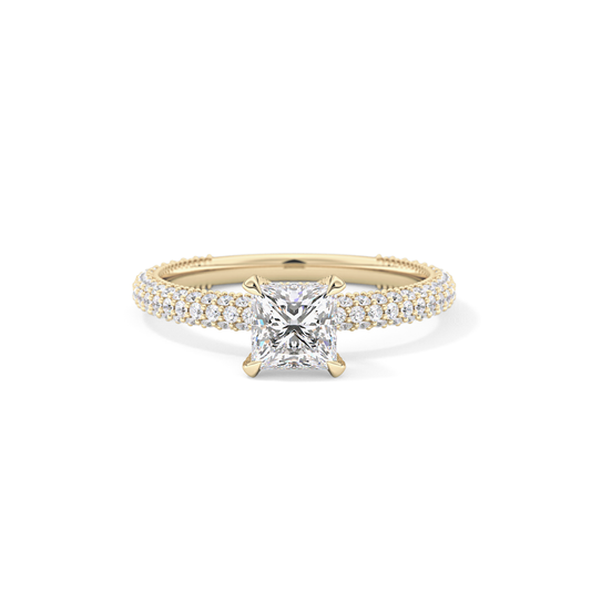 Princess Hidden Halo & Pave Lab Grown Diamond Engagement Ring