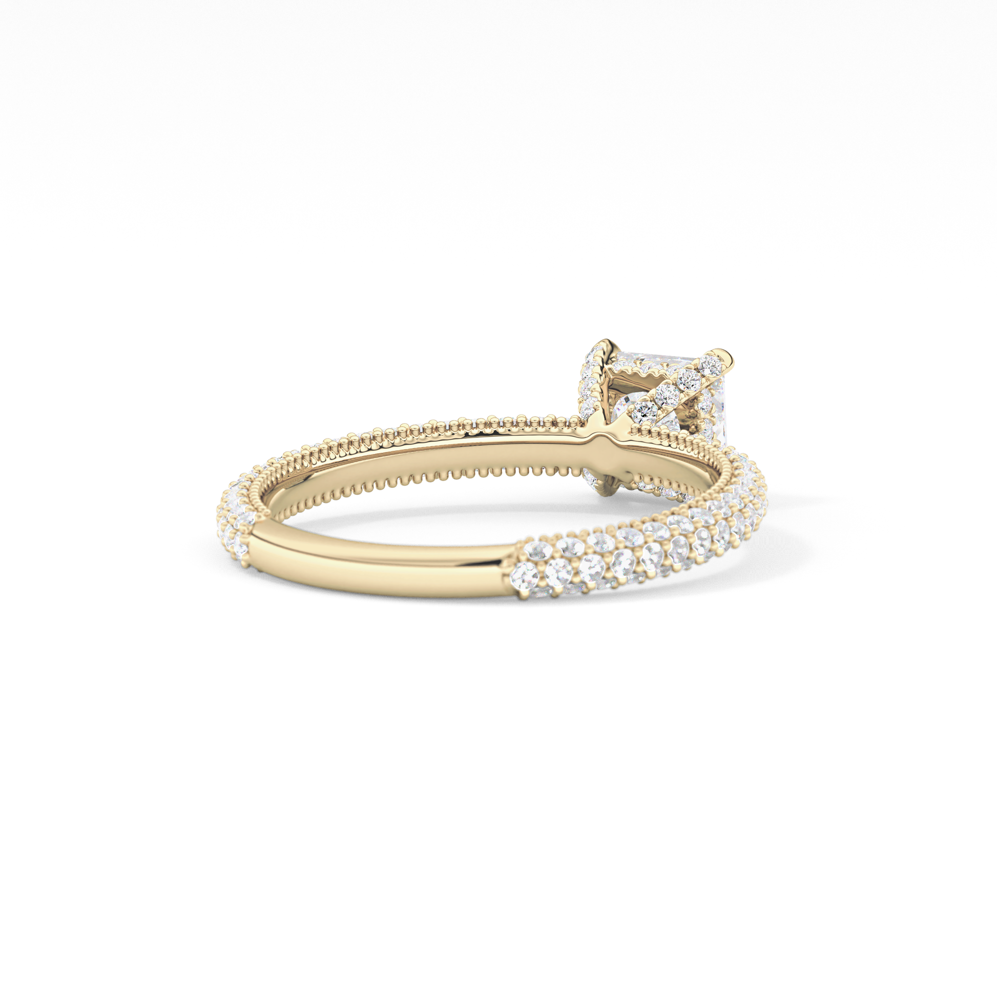 Princess Hidden Halo & Pave Lab Grown Diamond Engagement Ring