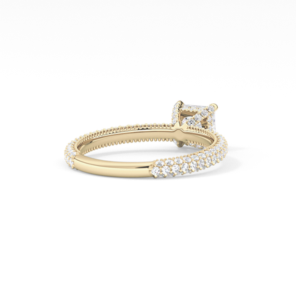 Princess Hidden Halo & Pave Lab Grown Diamond Engagement Ring
