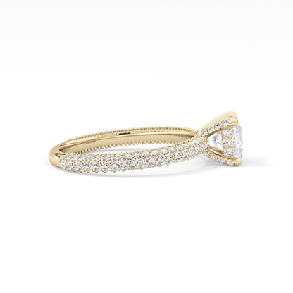 Princess Hidden Halo & Pave Lab Grown Diamond Engagement Ring