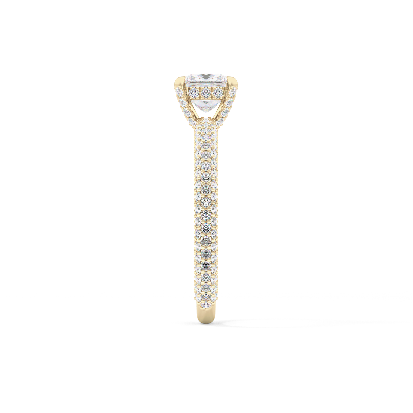 Princess Hidden Halo & Pave Lab Grown Diamond Engagement Ring