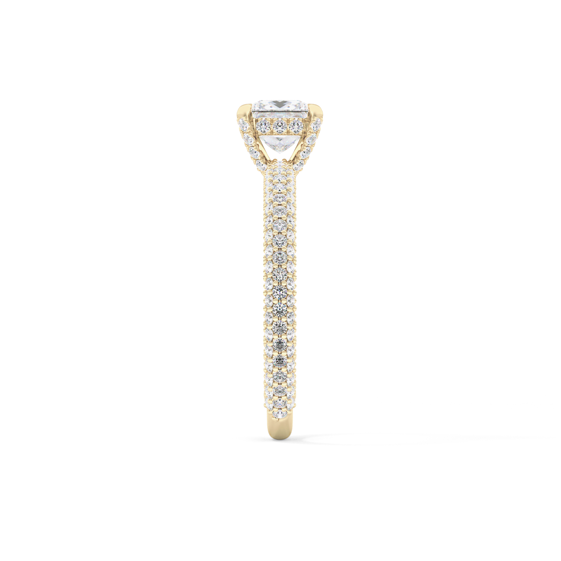 Princess Hidden Halo & Pave Lab Grown Diamond Engagement Ring